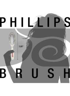 Phillips Brush Phillips Brush Light Touch 2 Oval Cushioned Brush (Purse Sized), with Ball Tipped Nylon Bristles, Contoured Handle  - Image 5