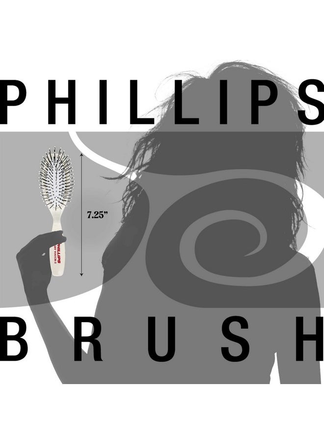 Phillips Brush Phillips Brush Light Touch 2 Oval Cushioned Brush (Purse Sized), with Ball Tipped Nylon Bristles, Contoured Handle  - Image 5
