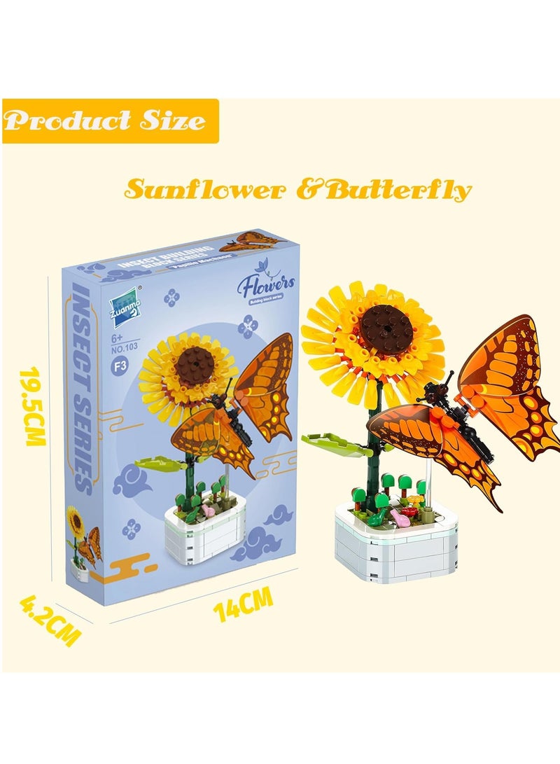 Educational Assembly Toys, Potted Plant Theme Building Block Toys, Creative Gift Desktop Ornaments Suitable For Children And Adults, Boys And Girls Over 3 Years Old(Songmeilan crystal flower pot 134pcs) - Image 2