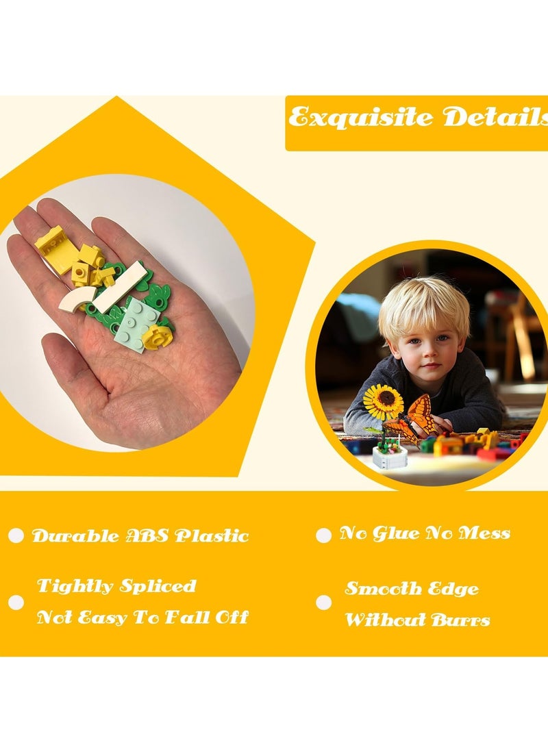 Educational Assembly Toys, Potted Plant Theme Building Block Toys, Creative Gift Desktop Ornaments Suitable For Children And Adults, Boys And Girls Over 3 Years Old(Songmeilan crystal flower pot 134pcs) - Image 3