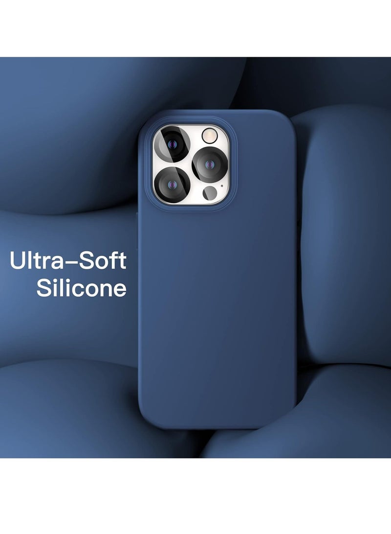 ELTRAZONE iPhone 14 Pro Max Cover, with 2 Pack Screen Protector + 2 Pack Camera Lens Protector, Liquid Silicone [Full Body] Protection Shockproof [Drop Protection] Case 6.7 inches (Blue) - Image 4