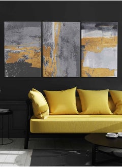 LOWHA Set Of 3 Framed Canvas Wall Arts Stretched Over Wooden Frame, Abstract Triptych Paintings, For Home, Living Room, Office Decor  - Image 1