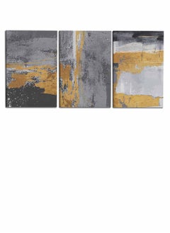 LOWHA Set Of 3 Framed Canvas Wall Arts Stretched Over Wooden Frame, Abstract Triptych Paintings, For Home, Living Room, Office Decor  - Image 4