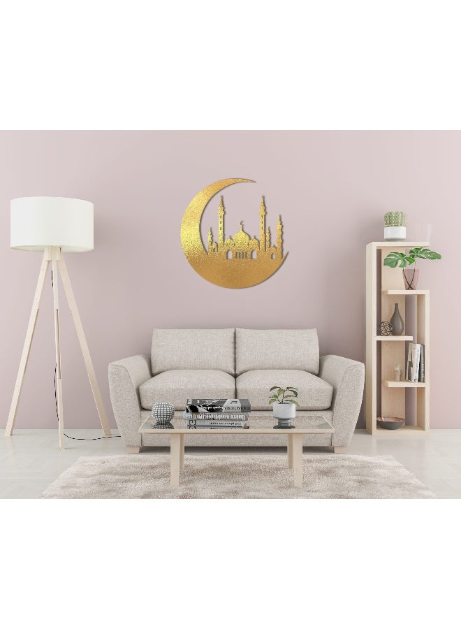 هوم جاليري لوحة جدارية خشبية مسجد هندي 80x80 اسود - Image 1