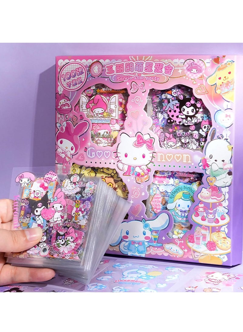 Cute Girl Stickers - 100 Sheets  Stickers Kit, Vinyl Cartoon Aesthetic Decorative Sticker Set, Ideal for Scrapbooking, Journaling, Laptops, and Room Decoration - Image 5