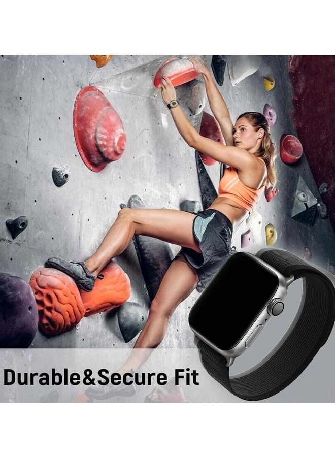 2Pack for Apple Watch Trail Band 49mm 45mm 44mm 42mm Nylon Woven Sport Strap for iWatch Series Ultra/8/7/SE/6/5/4/3/2/1 Black - Image 4