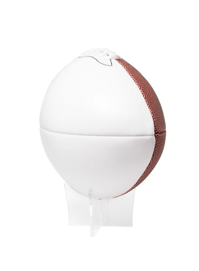 Murray Sporting Goods Autograph Football with Stand - Two White Panels Signature Ready Display Trophy Case Signable Regulation Size Full 12 Inch 3.0 - Image 2