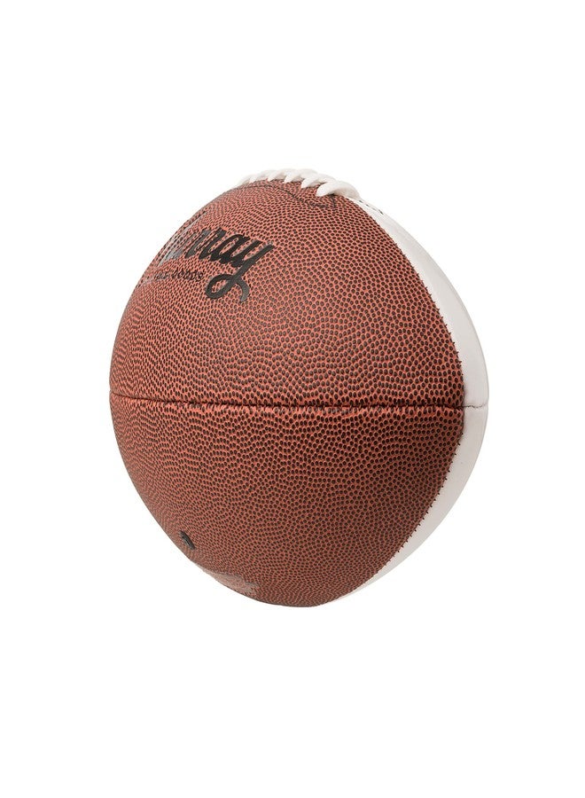 Murray Sporting Goods Autograph Football with Stand - Two White Panels Signature Ready Display Trophy Case Signable Regulation Size Full 12 Inch 3.0 - Image 1