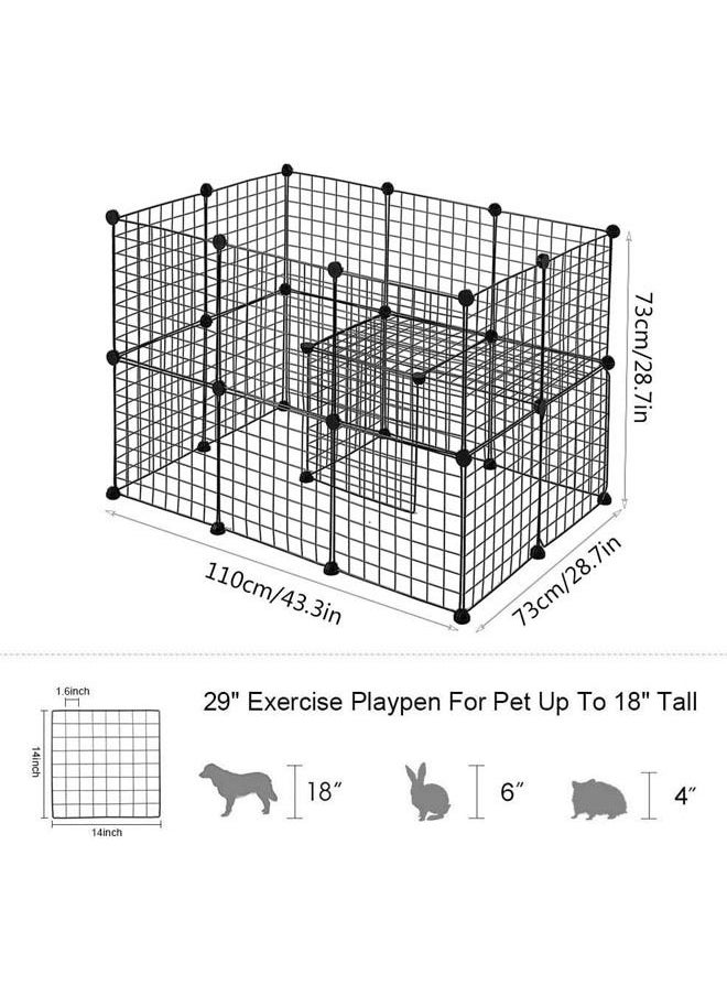 Generic - 24 Panels Metal Pet Playpen Small Animals Playpens Cage Portable Yard Fence Indoor Ideal for Rabbit Gerbil Puppy Pet Products DIY Metal Wire Yard Fence - Image 1