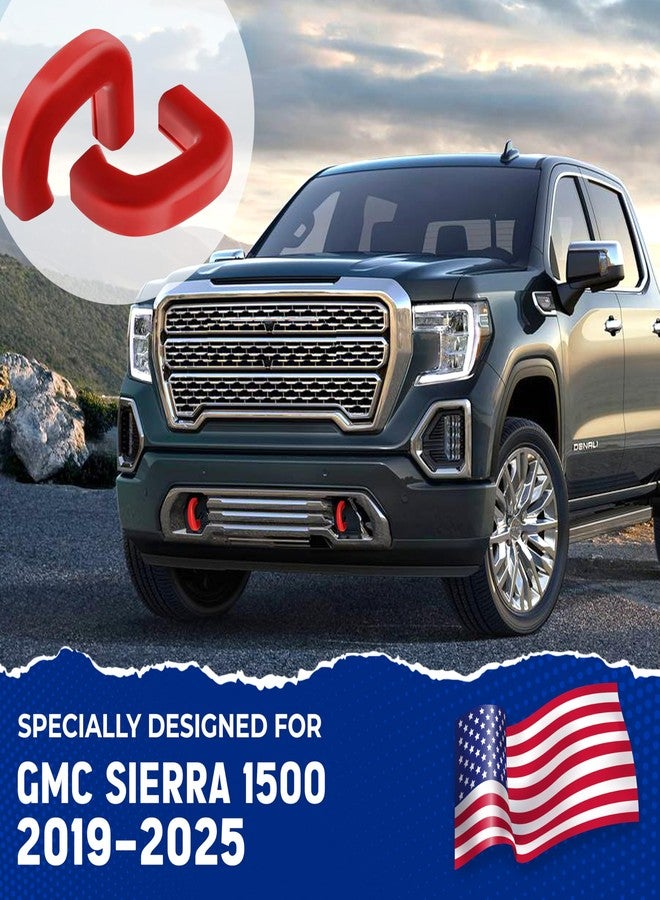 MITANLUXI Tow Hook Cover Compatible with GMC Sierra 1500 2019, 2020, 2021, 2022, 2023, 2024, 2025 Accessories - Upgrade Design, Silicone Rubber, Red - Image 3