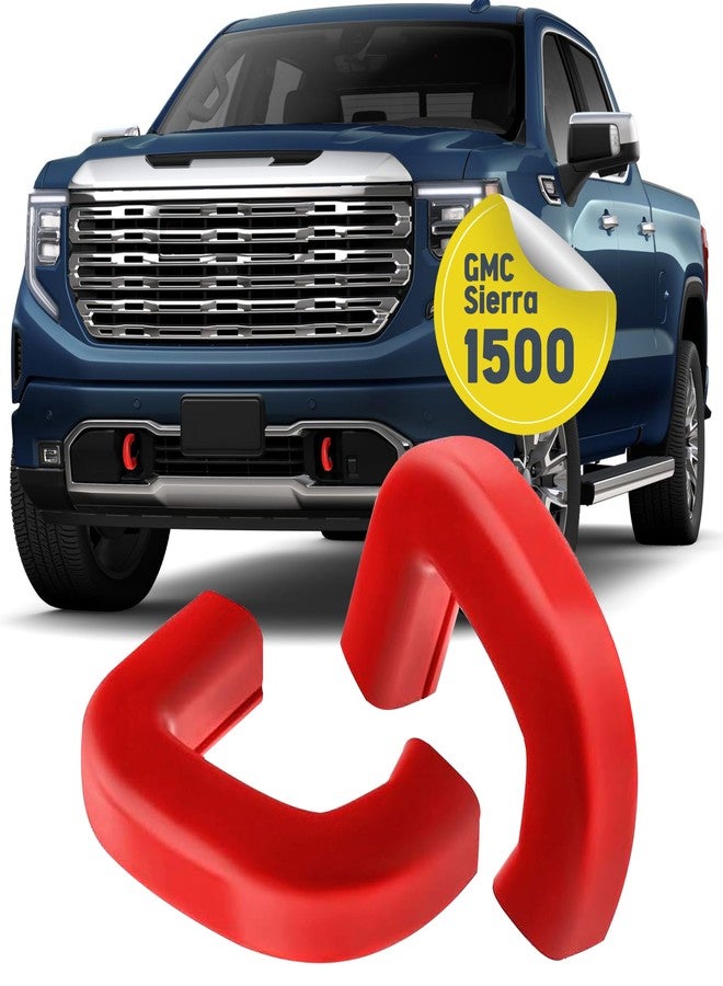 MITANLUXI Tow Hook Cover Compatible with GMC Sierra 1500 2019, 2020, 2021, 2022, 2023, 2024, 2025 Accessories - Upgrade Design, Silicone Rubber, Red - Image 1