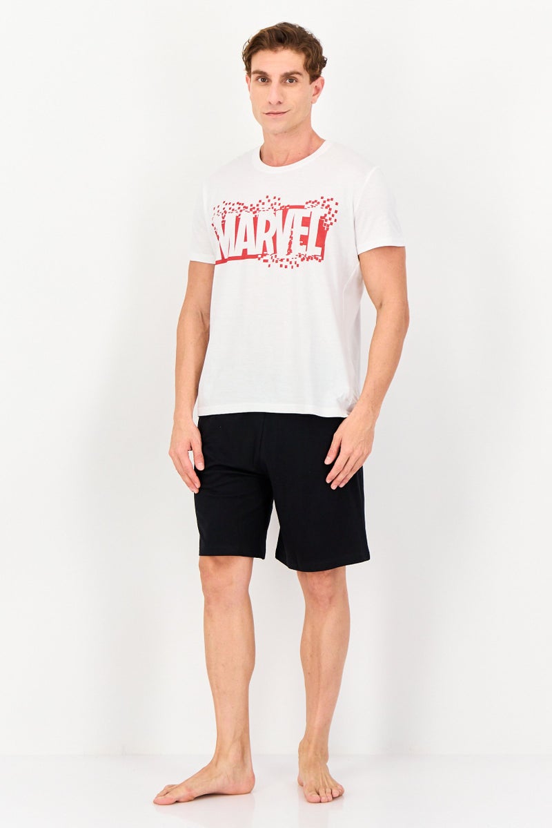 MARVEL Men 2 Pieces Brand Logo T-Shirt And Shorts Pyjama Set, Multicolor - Image 1