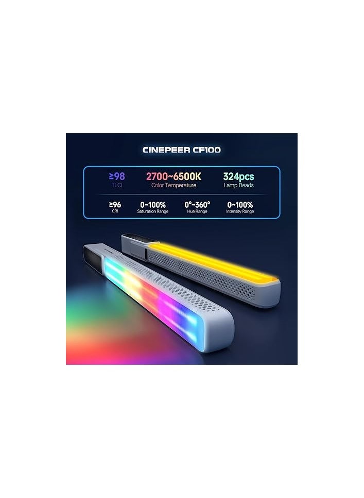 Zhiyun Zhiyun Cinepeer CF100 RGB Stick Light Combo – Portable Handheld LED Video Light with Full-Color Effects for Photography & Videography  - Image 2