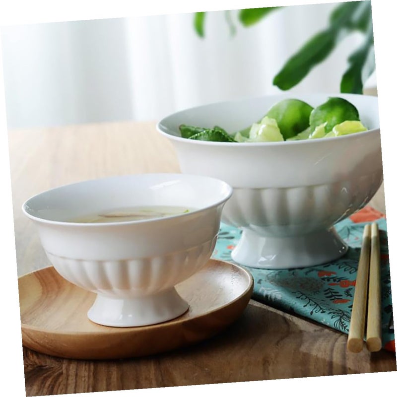 Ceramic Rice Bowl Set Microwave Safe Smooth Surface For Soup Porridge Noodles - Image 5