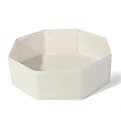 TRENDPLAY Foldable Ball Pits for Kids and Pets - Versatile Toddler Pool and Cat Ball Pit with Basketball Hoop - Perfectly for Girls Boys Indoor Outdoor- Easy to Assemble and Storage(Balls Not Include) Beige - Image 1