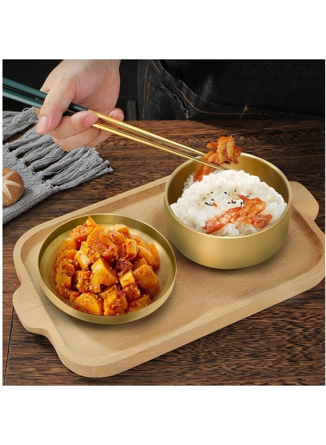 Stainless Steel Rice Bowl with Lid, Set of 2, for Kitchen Restaurant, Double-walled Metal Bowls, Multi-Purpose Insulated Soup Bowls Snacks Bowls (Gold) - Image 5