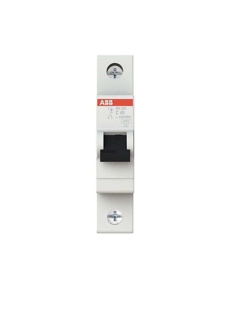 أبب قواطع دوائر ABB المصغرة  40A SP MCB 6KA TYPE C SH201-C40 2CDS211001R0404  - Image 1