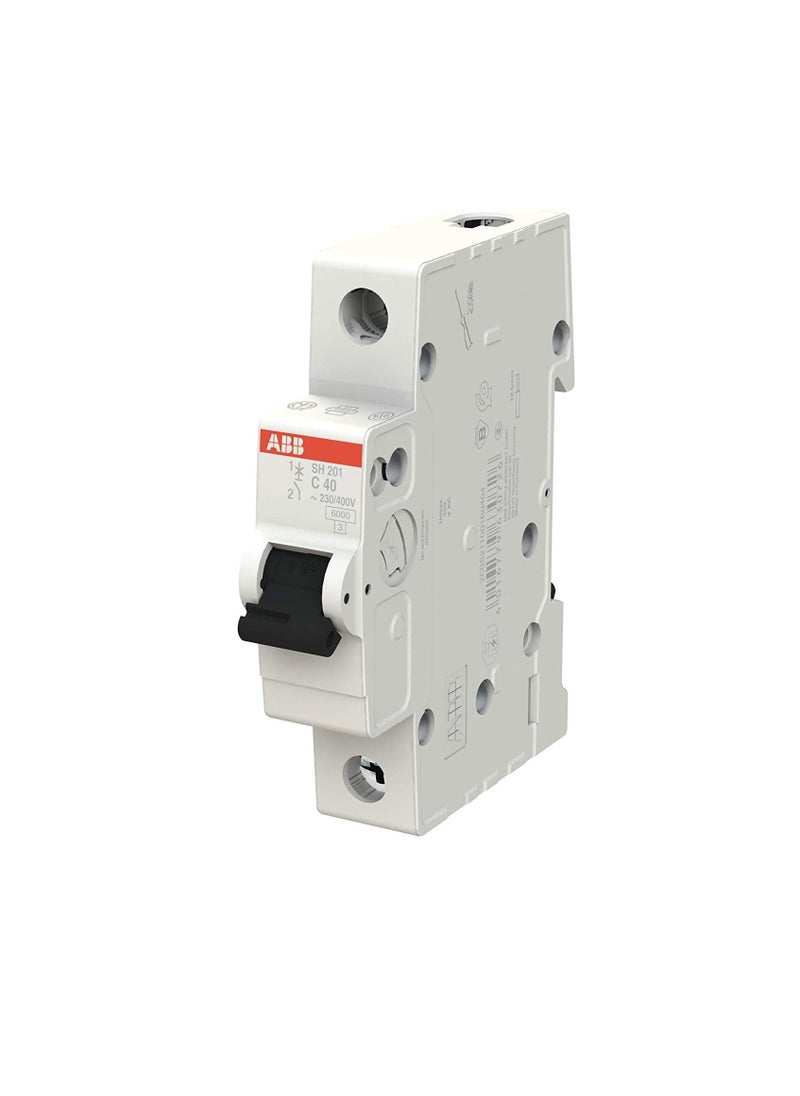 أبب قواطع دوائر ABB المصغرة  40A SP MCB 6KA TYPE C SH201-C40 2CDS211001R0404  - Image 2
