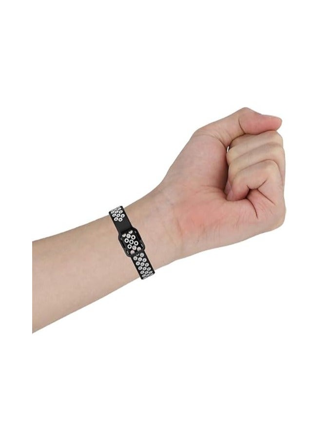 Breathable Replacement Smart Watchband Bracelet for Honor Band 6 Strap Double Color (Black / White) - Image 2