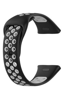 Generic Breathable Replacement Smart Watchband Bracelet for Honor Band 6 Strap Double Color (Black / White)  - Image 3