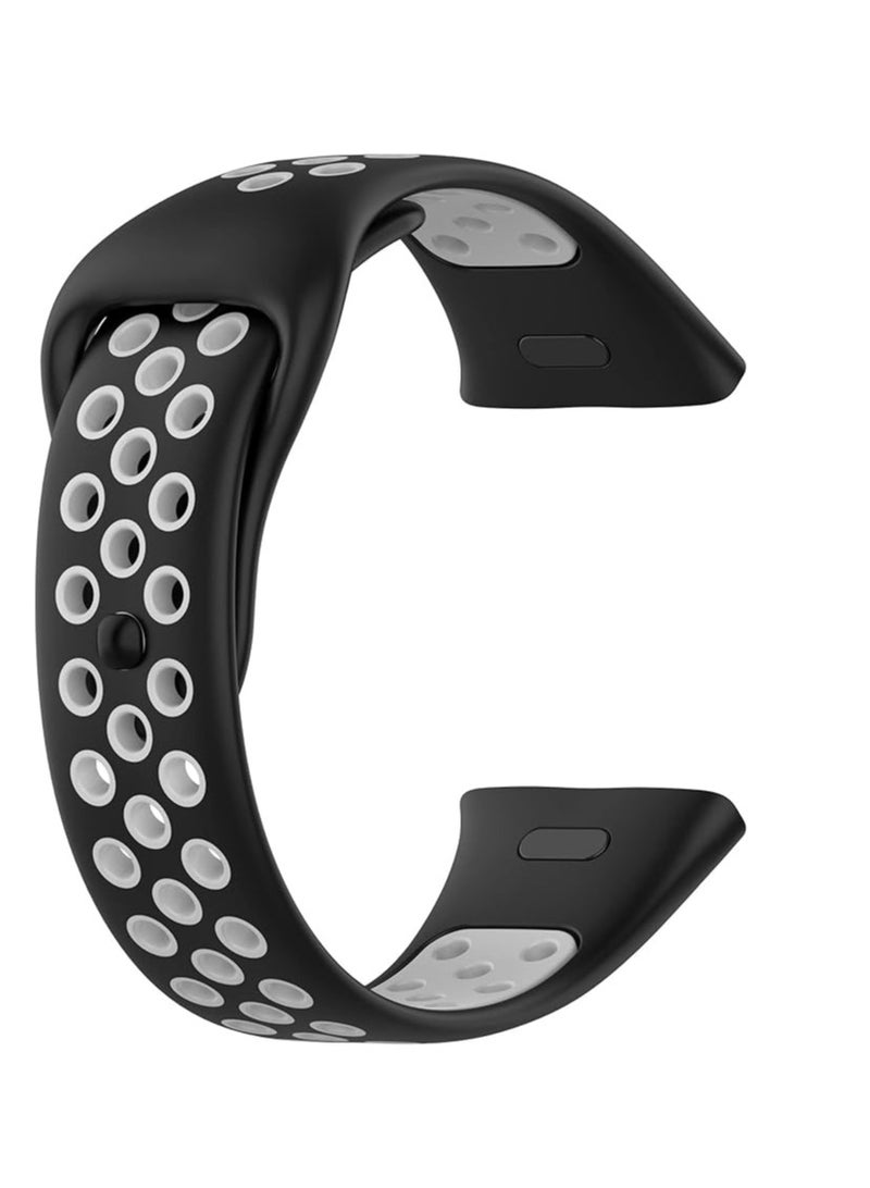 Breathable Replacement Smart Watchband Bracelet for Honor Band 6 Strap Double Color (Black / White) - Image 3