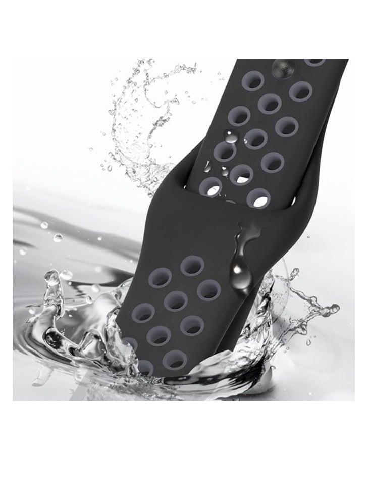 Breathable Replacement Smart Watchband Bracelet for Honor Band 6 Strap Double Color (Black / White) - Image 4