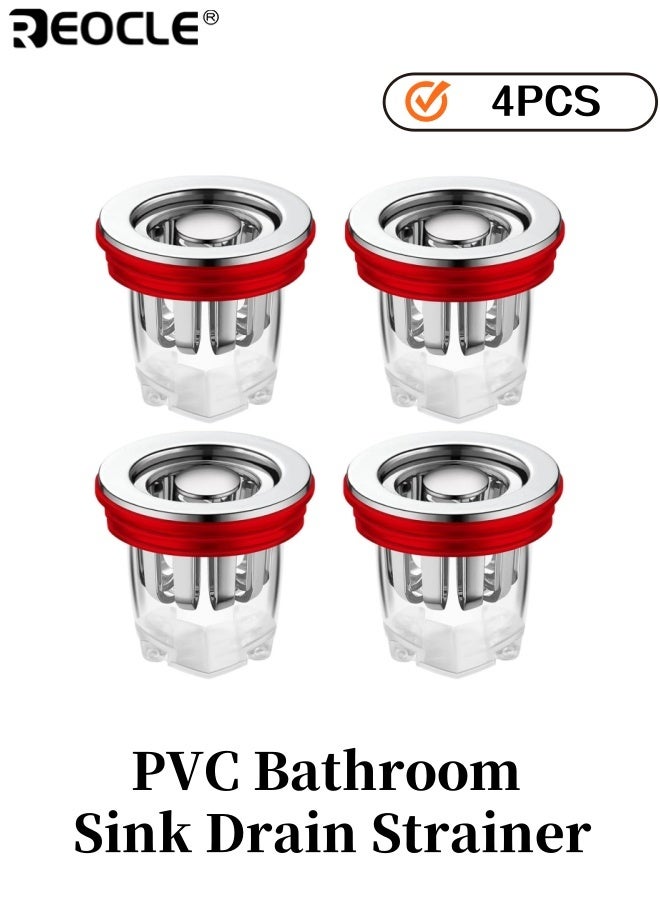 ريوكل 4 قطع مصفاة تصريف بالوعة الحمام البلاستيكية مطلية بالكامل مضادة للرائحة مرشح شبكة مضادة للانسداد مناسبة لمصارف حوض الاستحمام في المطبخ تصميم مقاوم للصدأ - Image 1