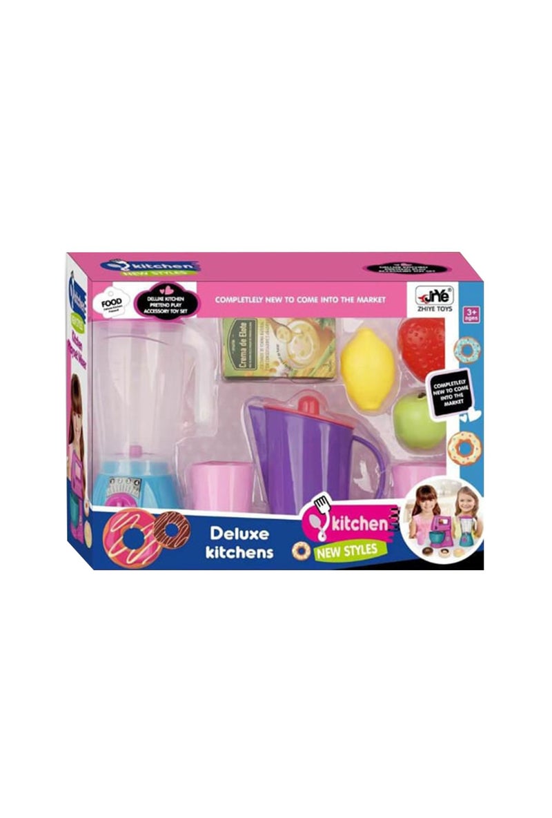 ديلوكس مجموعة ألعاب عصارة المطبخ الفاخرة مع ملحقات اللعب التظاهري للأطفال