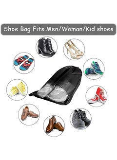 RATSAW 12 Pcs Travel Shoe Bags Portable Large Drawstring Non-Woven Bags Shoes Storage Organizer with Transparent Slot Dust Proof Pouch Space Saving for Daily Travel  - Image 2