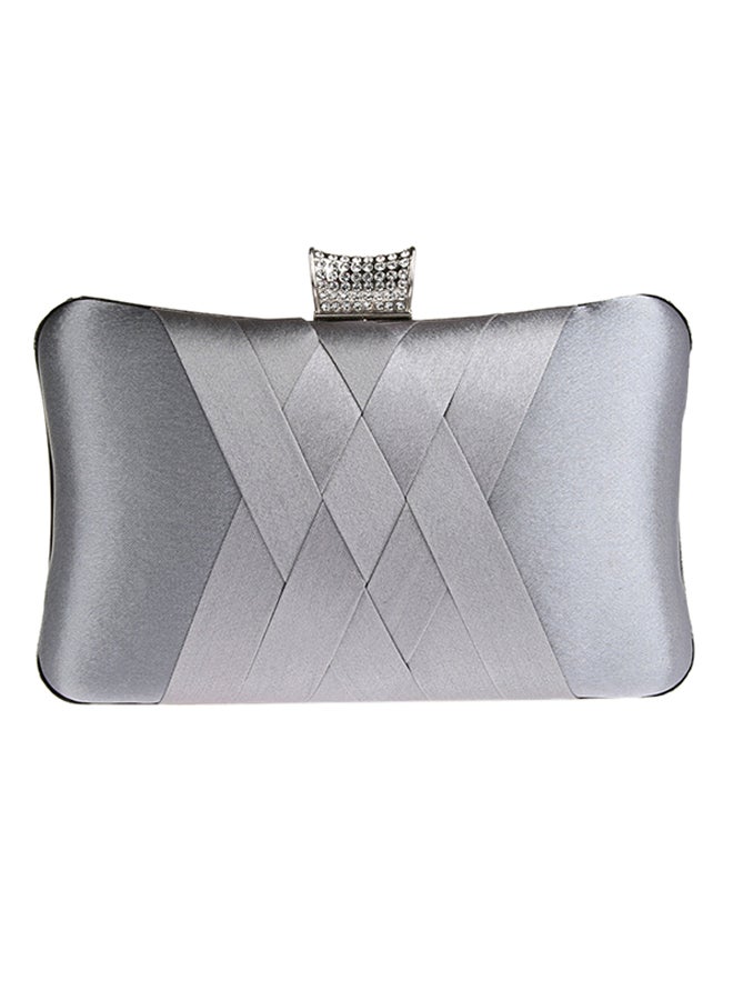 NIBEMINENT Braided Designer Clutch Grey - Image 1