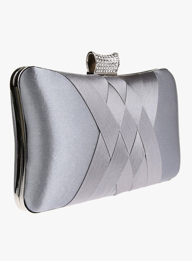 NIBEMINENT Braided Designer Clutch Grey - Image 2