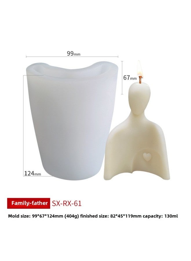 Sanxin Portrait Aromatherapy Candle Silicone Mold DIY Low Temperature Candle Couple Body Gypsum Incense Stone Grinding Tool-Specifications:Family-Father RX-61 - Image 1