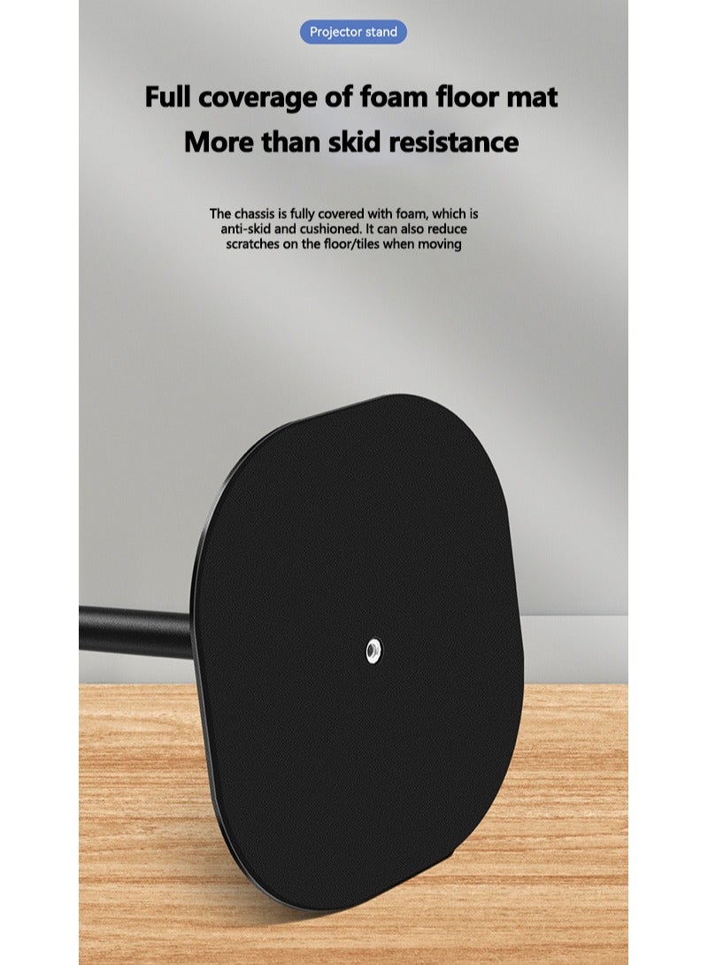 FlashHawk ​​Adjustable Floor Standing Projector Stand with Tray | 85-130cm Height Telescopic | Carbon Steel Base | 20x34cm Pallet​​ - Image 3