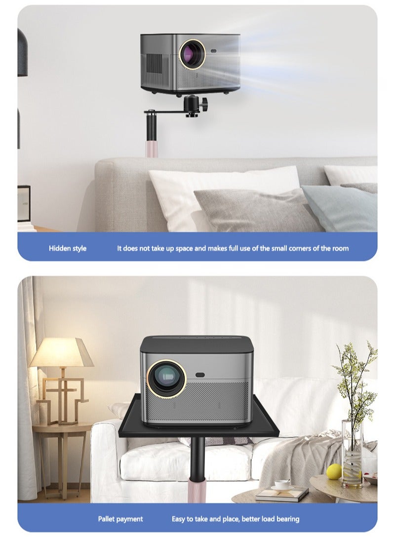 FlashHawk ​​Adjustable Floor Standing Projector Stand with Tray | 85-130cm Height Telescopic | Carbon Steel Base | 20x34cm Pallet​​ - Image 5