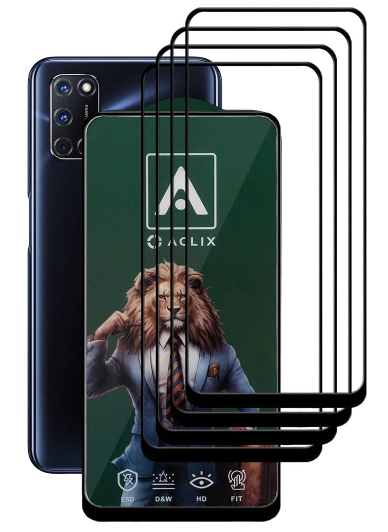 ACLIX 4 Pieces Antistatic ESD Dustproof Premium Quality High Definition Tempered Glass Screen Protector Designed For Oppo A52 - Image 1