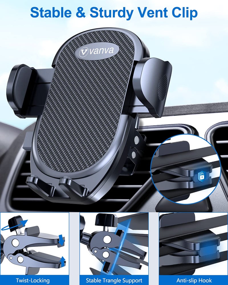 vanva Universal Air Vent Car Mount, [ Big Phones & Thick Case Friendly ] Cell Phone Holder for Car Hands Free Clamp Cradle Vehicle fit for All Apple Smartphone - Image 3