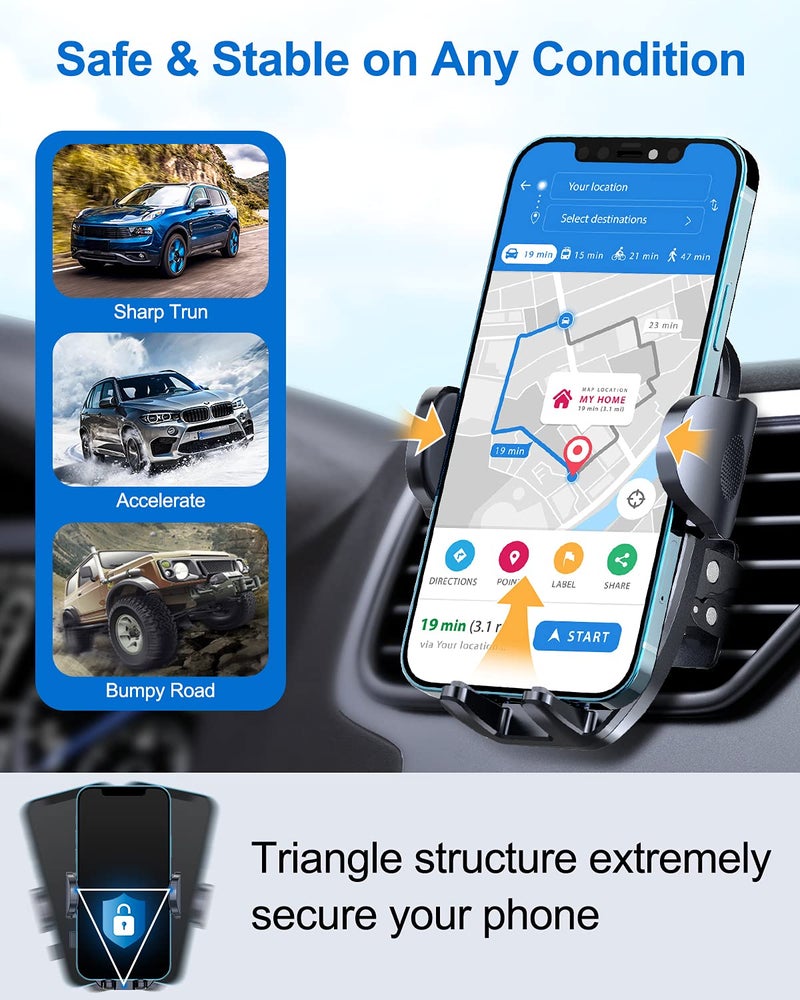vanva Universal Air Vent Car Mount, [ Big Phones & Thick Case Friendly ] Cell Phone Holder for Car Hands Free Clamp Cradle Vehicle fit for All Apple Smartphone - Image 2