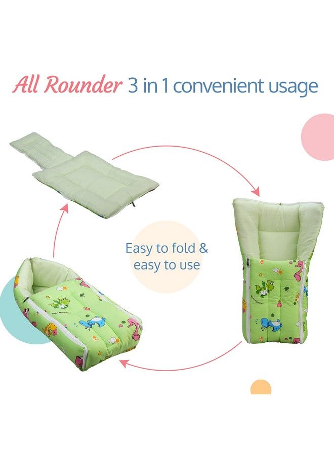 Luvlap سرير أطفال 3 في 1 مع كيس نوم وحقيبة حمل من القطن للأطفال حديثي الولادة والرضع، سرير محمول لحمل الطفل والنوم معًا، سرير نوم للأطفال من سن 0 أشهر فما فوق (متعدد الألوان) - Image 4
