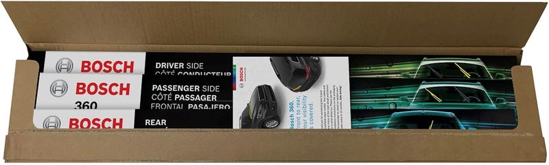 BOSCH 360 Complete Vehicle Wiper Blade Kit - Front Beam Blades (22" & 21") + Rear Wiper Blade (11") - Image 2