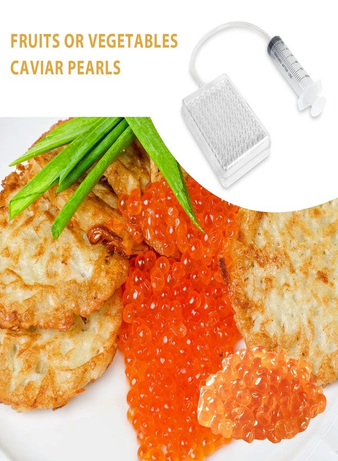 HPEVA Rapid Caviar Maker Kit Caviar Spherification Tool Hole Spherification Dropper Gastronomy Kit 96 Roe Sauce Dispenser Strainer Tools with Spoon & Syringe - Image 2
