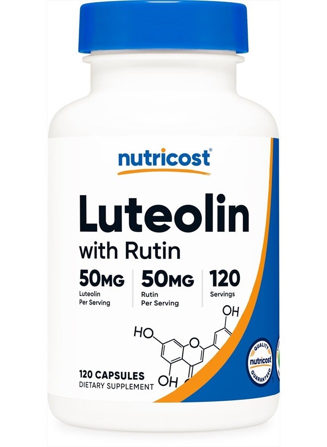 Nutricost Luteolin with Rutin Complex 100mg (50mg Luteolin, 50mg Rutin) 120 Capsules - Vegetarian, Non-GMO, Gluten Free - Image 1
