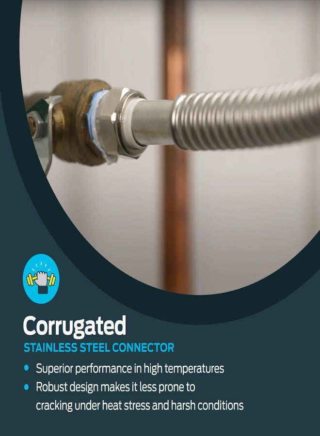 Eastman 18 Inch WaterFlex Water Heater Connector, 1-1/4 Inch FIP x 1-1/4 Inch FIP, Stainless Steel Corrugated Water Softener, 432118 - Image 4