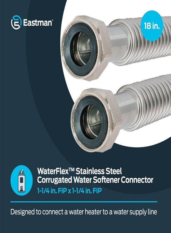 Eastman 18 Inch WaterFlex Water Heater Connector, 1-1/4 Inch FIP x 1-1/4 Inch FIP, Stainless Steel Corrugated Water Softener, 432118 - Image 2