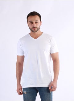 جت فانلة داخلية للرجال نصف كم رقبة سبعه من جيت-أبيض  - Image 3
