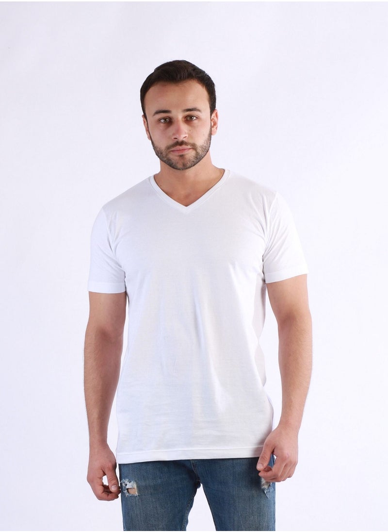 Jet - Jet Men Undershirt V-Neck Style And Half Sleeve-White - Image 1