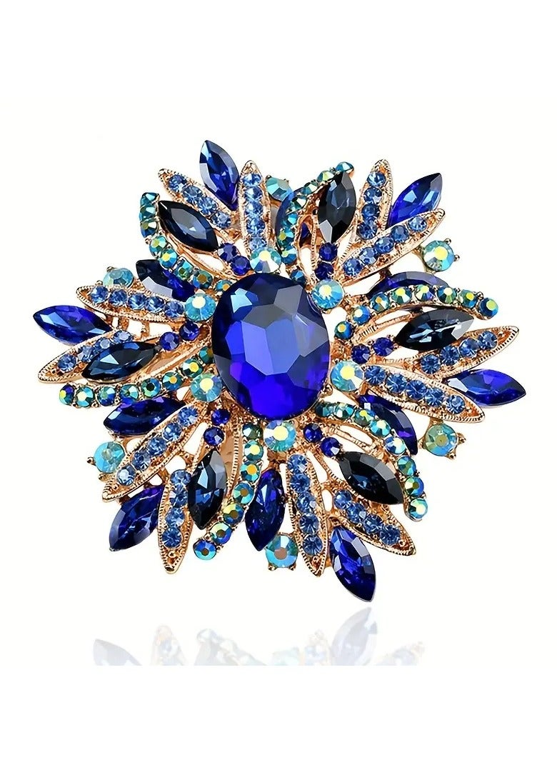 Goolsky Retro Classic Rhinestone Flower Brooches For Men, Retro Decoration Crystal Party Banquet Badges Pins, Ideal choice for Gifts - Image 4