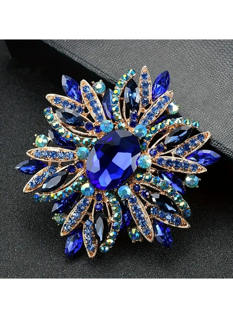 Goolsky Retro Classic Rhinestone Flower Brooches For Men, Retro Decoration Crystal Party Banquet Badges Pins, Ideal choice for Gifts - Image 5