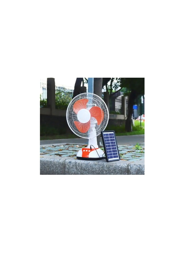 إيزي باور مروحة تعمل بالطاقة الشمسية، مع لوح طاقة شمسية، و 2 مصباح LED, مزودة ببطارية داخلية ومنفذ USB لشحن الهاتف ومختلف الاجهزة  - Image 4
