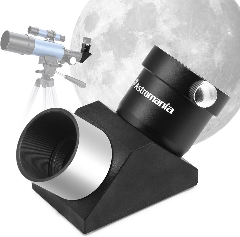 Astromania 1.25 Inch Telescope Diagonal with Amici Erecting Prism - 90° Fully-Coated Star Diagonal for Upright & Clear Astronomical Viewing, Metal/Plastic Construction, Enhanced Optical Transparency - Image 1