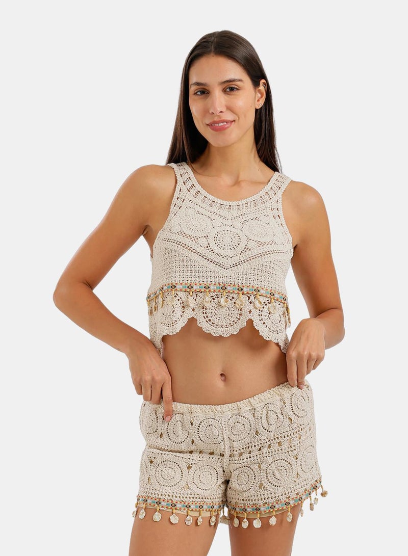 Carina Shell-Trimmed Beach Set - Image 1